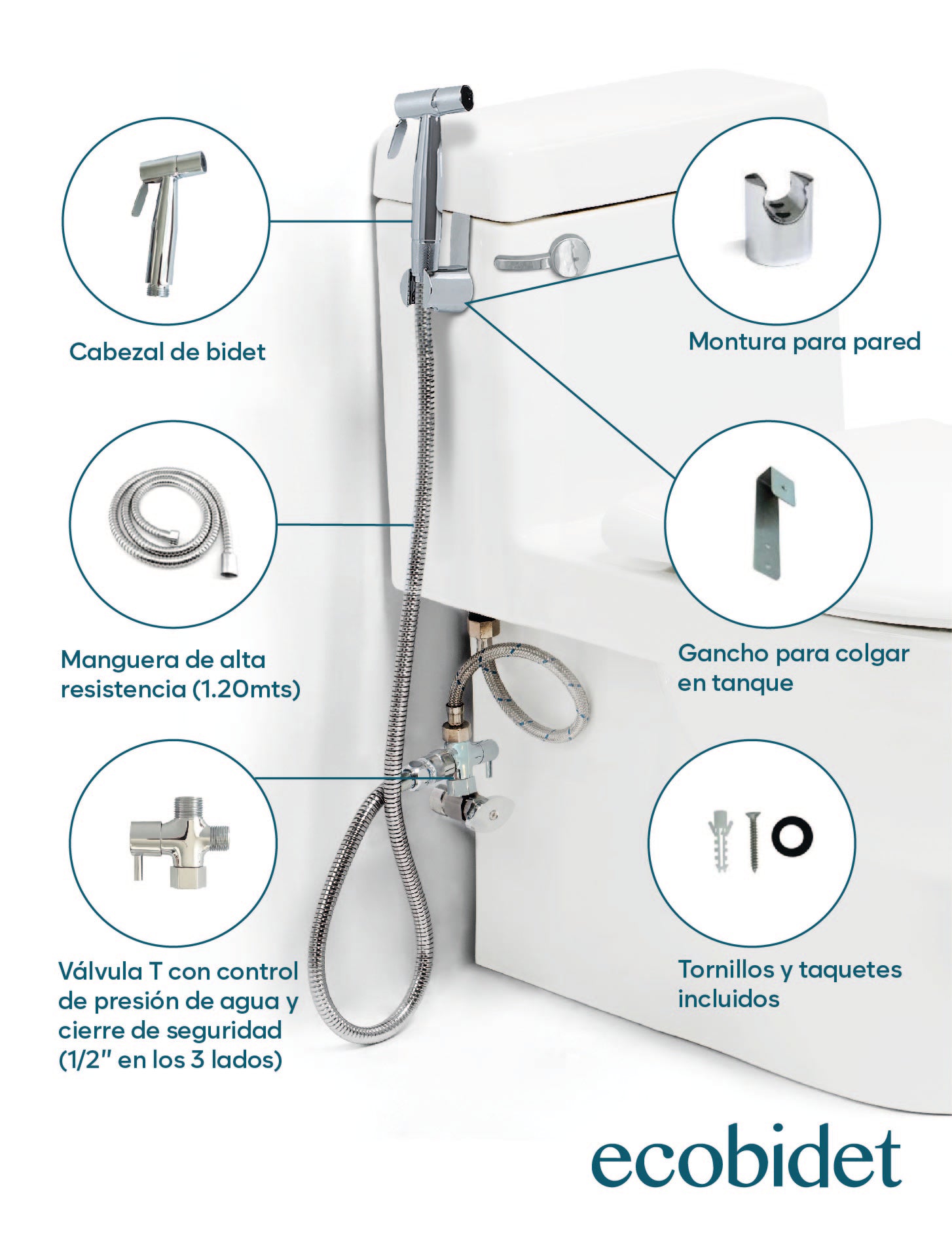 Bidet de Mano (Cromado de resina ABS) - E2